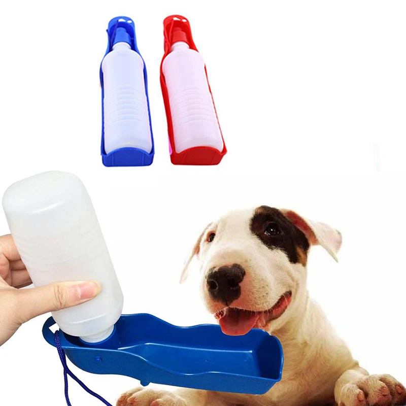 Hoomall 1PC 250ML Dog Water Bottle Feeder Bowl Plastic Portable Outdoor Travel Pet Drinking | Дом и сад