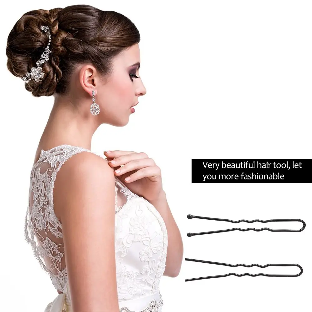 100 шт. черные зажимы для волос Волнистые U образные заколки заколка зажим салона