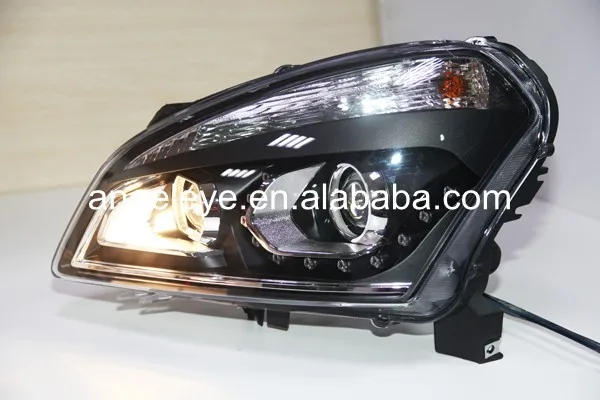 Для Nissan Qashqai фара 2008-2012 год светодиодный передний фонарь черный корпус TLZ