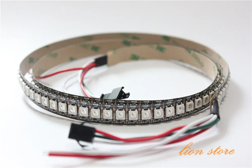 144 пикселей ./м WS2812B Чип Белый/Черный PCB WS2811 IC цифровая RGB Светодиодная лента 5 в