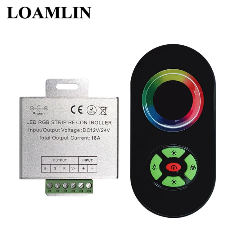 Беспроводная РЧ Сенсорная панель RGB DC 12 24 В 18A 5 клавиш пульт дистанционного