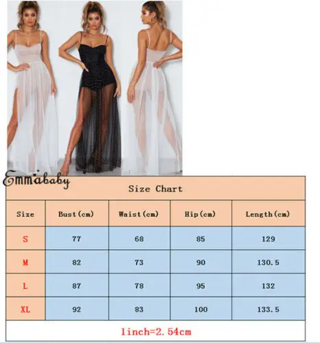 Модное сексуальное женское Сетчатое Прозрачное платье в горошек на тонких