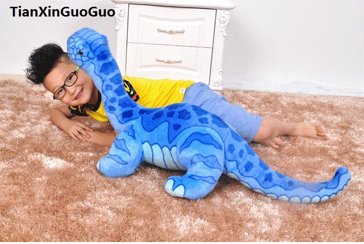 Большая 95 см небесно-голубая плюшевая игрушка-динозавр Брахиозавр Мягкая кукла-Подушка подарок на день рождения s0131