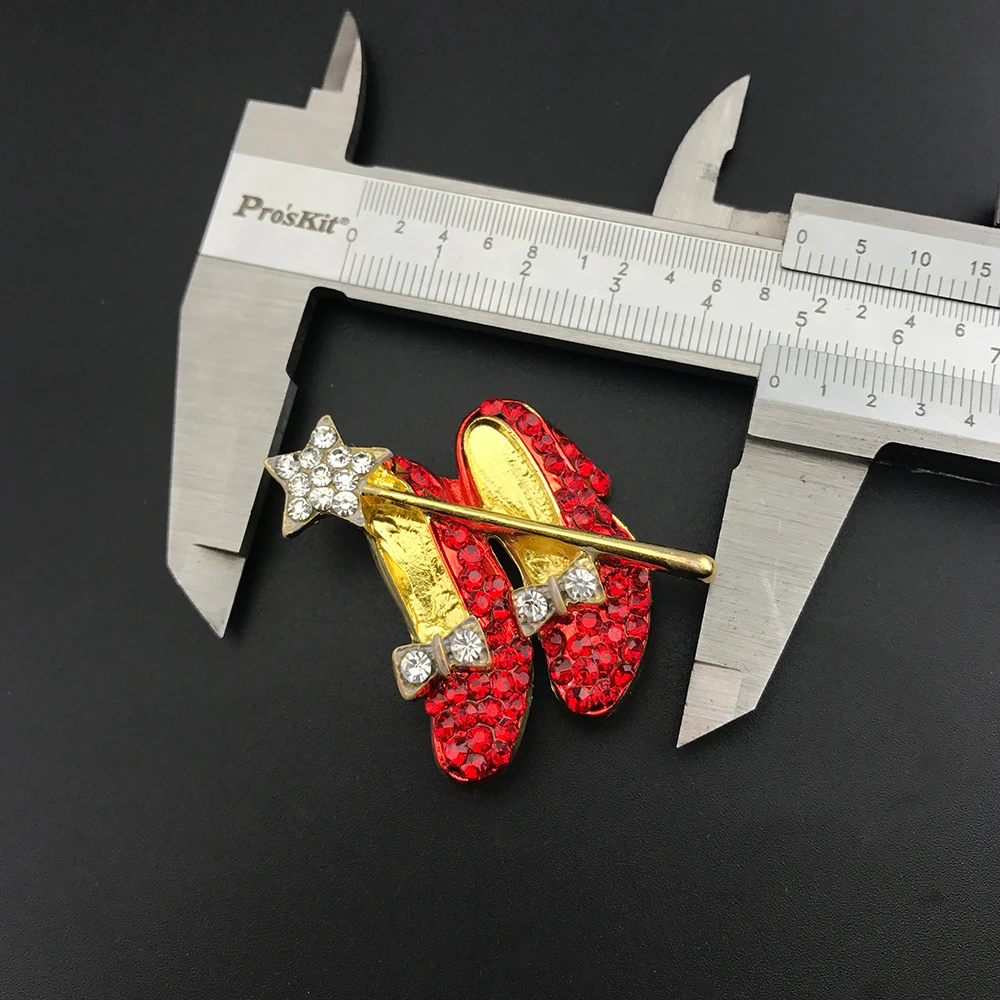 Брошь в виде Красной обуви со стразами 10 шт./лот|shoe brooch|red broochbrooches red |