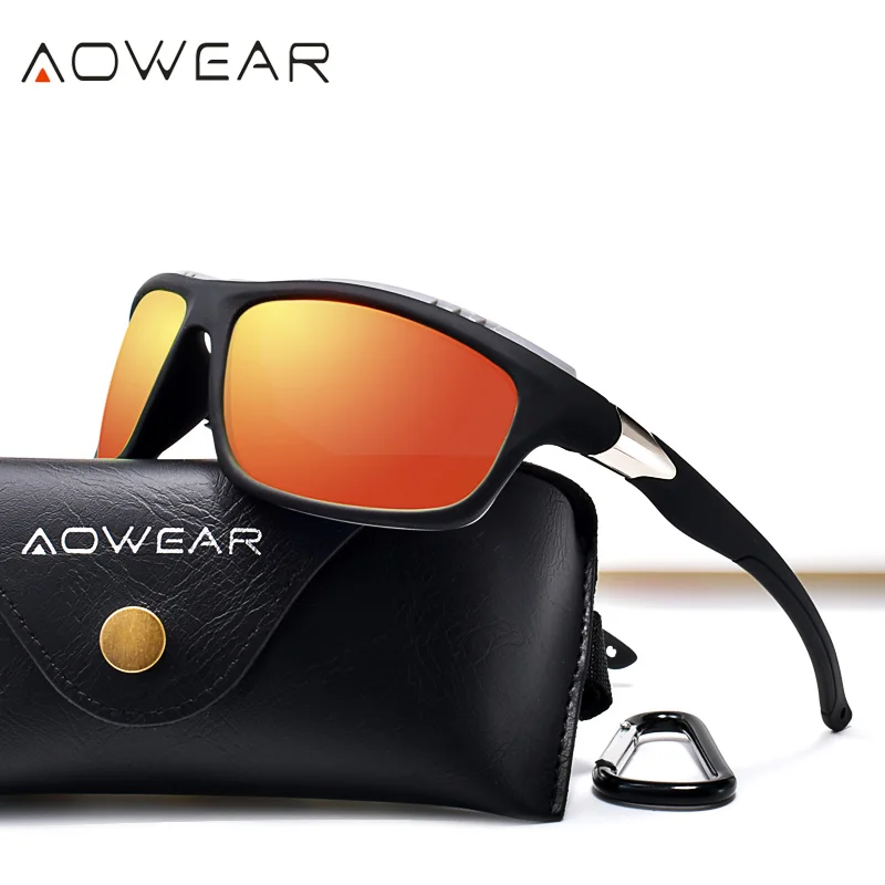 Мужские спортивные поляризационные солнцезащитные очки AOWEAR модные уличные