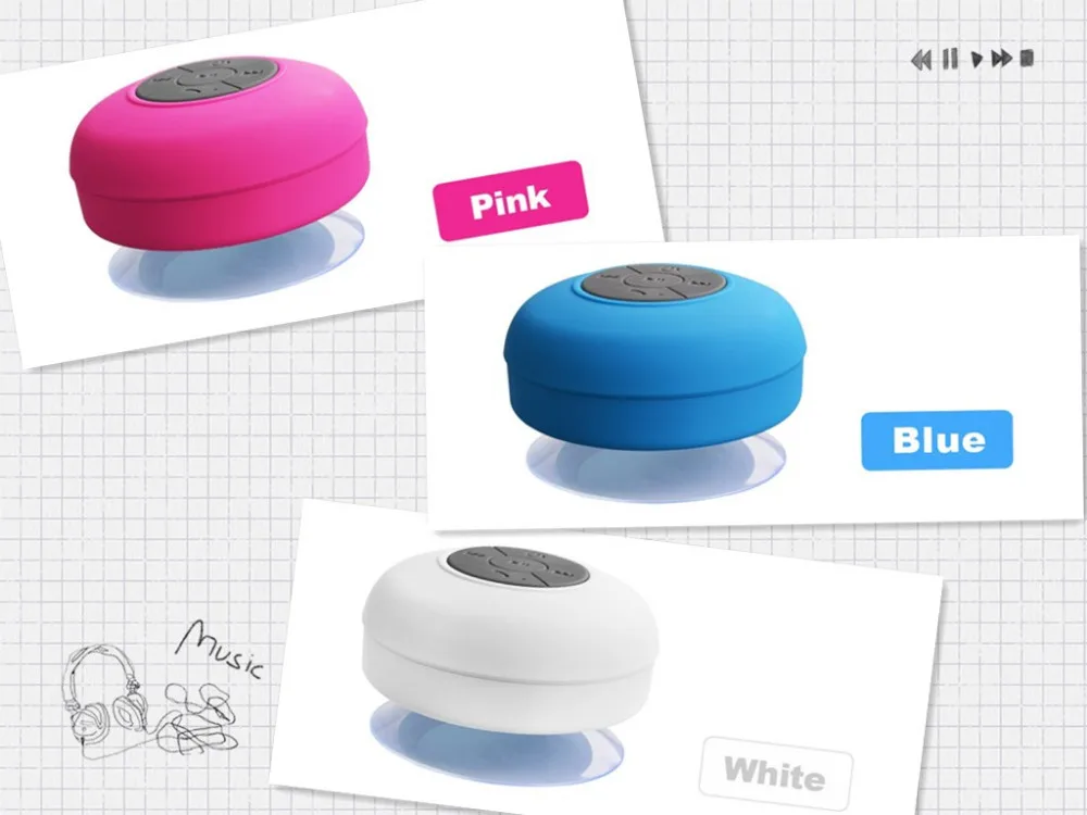 Мини Bluetooth Динамик Портативный Водонепроницаемый Беспроводной громкой связи Bluetooth гарнитура для Динамик s, для душа, Ванная комната, бассейн, автомобиль, пляжа и Уличная обувь на шерстяном подкладе