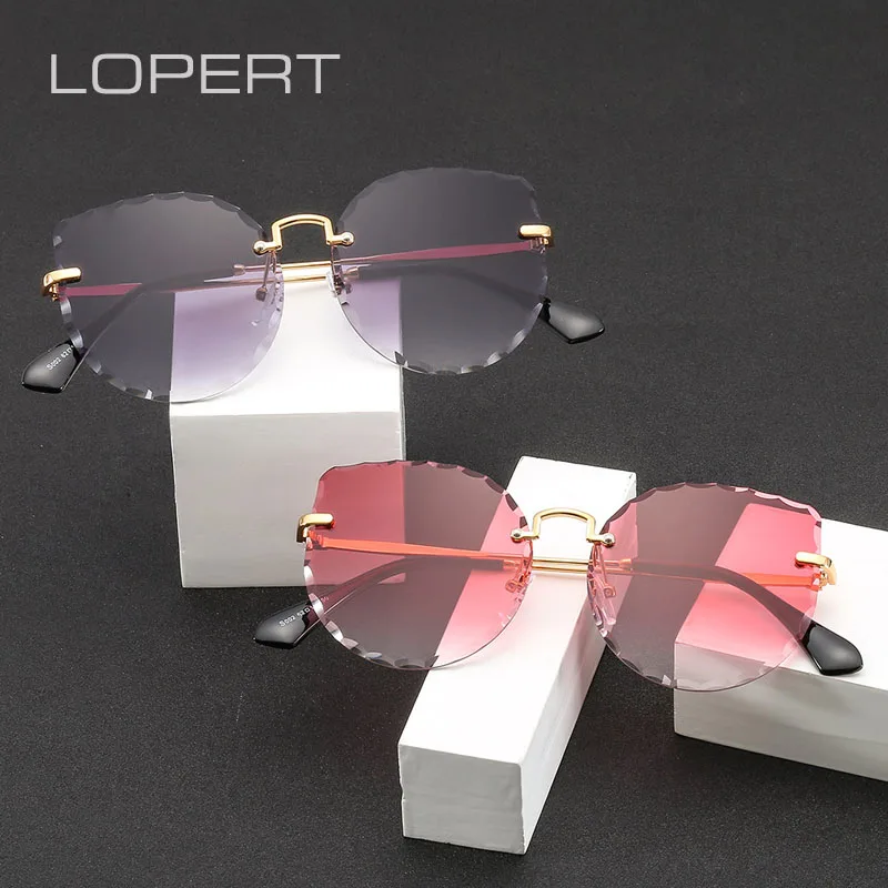 Женские круглые солнцезащитные очки LOPERT без оправы UV400|Женские очки| |