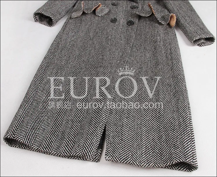 

Women Wool Coat 2018 New High Quality Designer Woolen Outerwear Brief Double Breasted Turn Down Collar Long Trench Outwear
