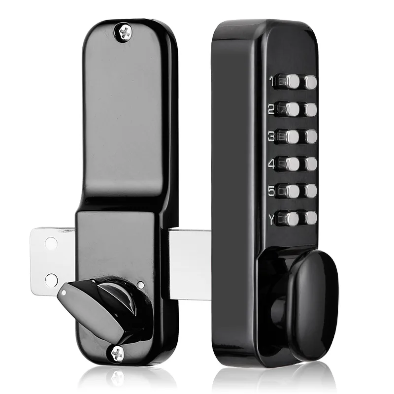 Black Mechanical Password Door Lock For Home Office Bedroom Furniture Door Locks Security Electronic Induction Password Key Dual Use - Цвет: Black