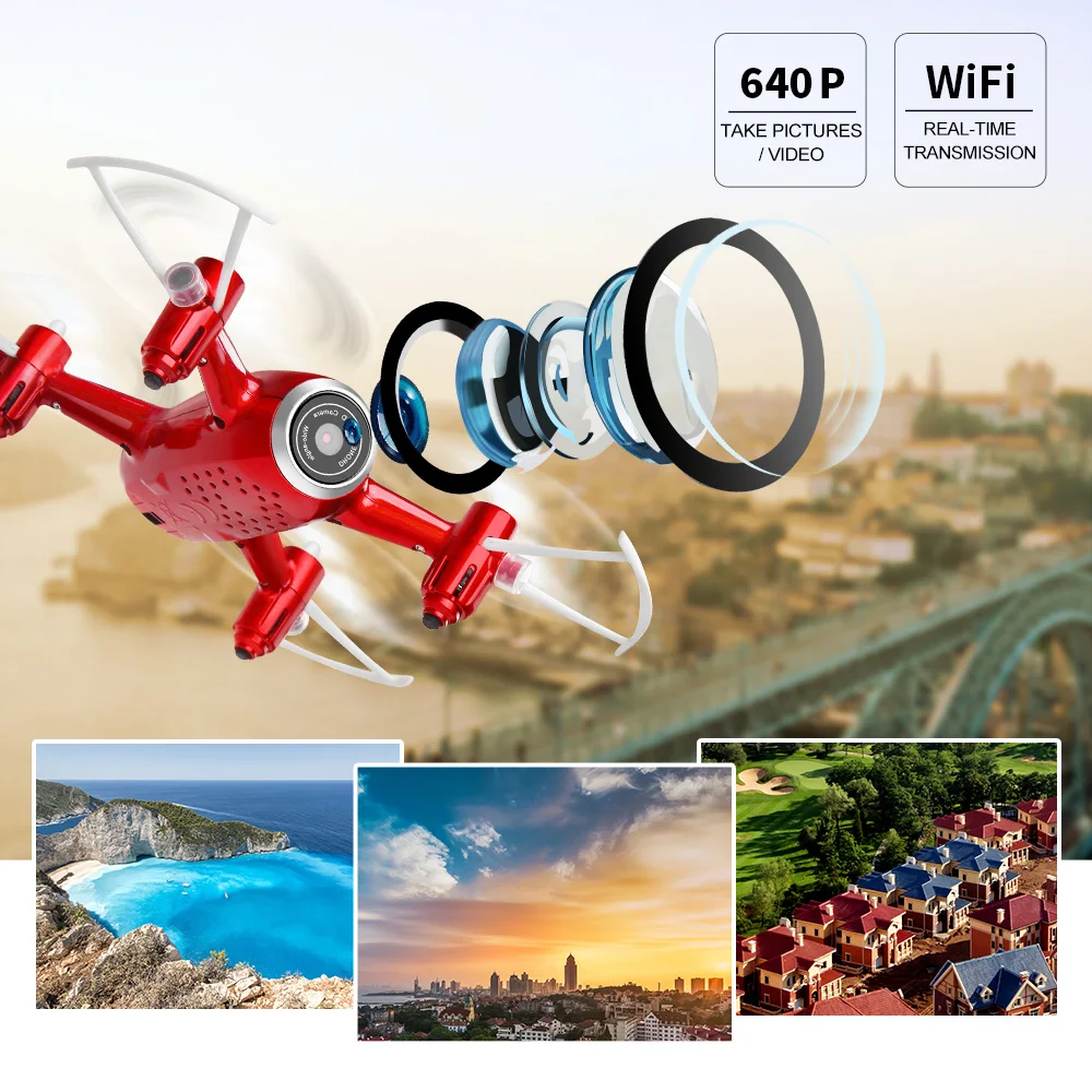 SYMA X22W Радиоуправляемый Дрон с камерой вертолет Квадрокоптер самолет FPV Wifi