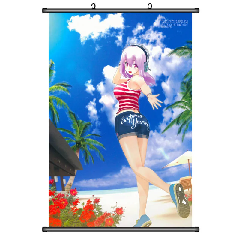 Супер SONICO анимация 60х90 см японский мультфильм ткань прокрутка живопись HD аниме