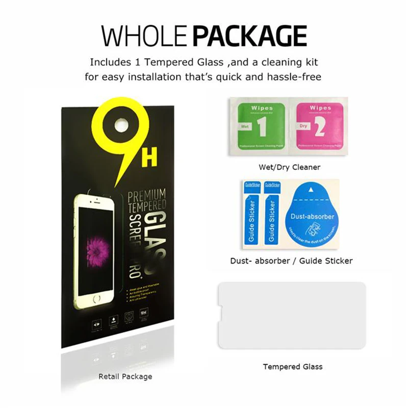 500 шт для iPhone 7 8 XR XS MAX X защита экрана J3 J7 prime Huawei P20 Lite Xiaomi 0 26 мм 2.5D 9H Закаленное