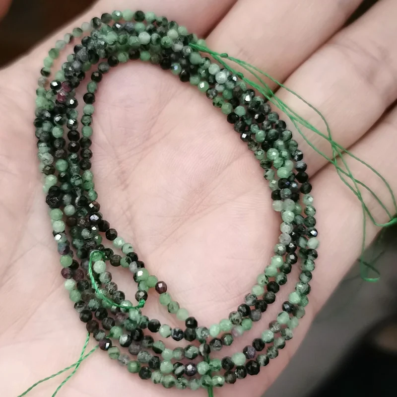 Red green quartz Граненые 2/3/4 мм Натуральный Камень Бисер Розовый кристалл кварца Драгоценный Камень Бисер для изготовления ювелирных изделий бисером браслетов или бус своими руками - Цвет: Red green quartz
