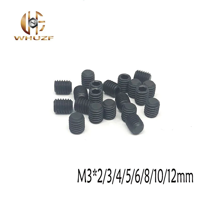 60 шт. M3 * 2/3/4/5/6/8/10/12 DIN913 черная углеродистая сталь метрические Резьбовые болты винты с шестигранной головкой 60 шт. M3 * 2/3/4/5/6/8/10/12 DIN913 черная углеродистая сталь метрические Резьбовые болты винты с шестигранной головкой