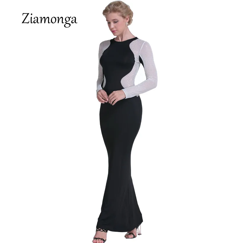 Ziamonga осенне зимнее женское облегающее платье сексуальное с длинным рукавом