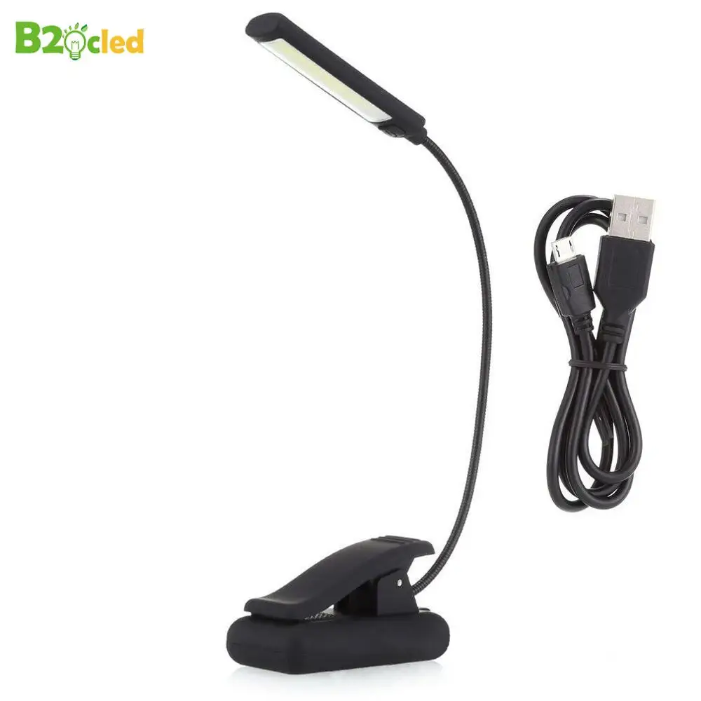 B2OCLED USB клип на настольную лампу 3 Вт COB Светодиодная лампа для чтения маникюрного