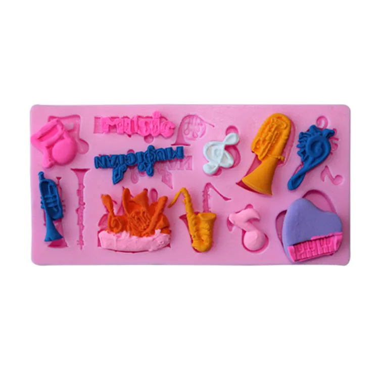 Music Note Guitar Shaped Silicone Cake Decorating Tool Mold Pastry Baking | Дом и сад
