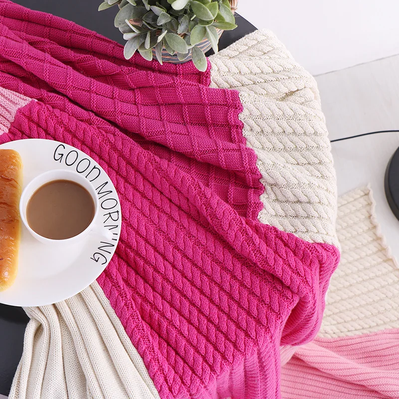 Хлопковое вязаное одеяло для взрослых s мягкое на диван/кровать/Самолет