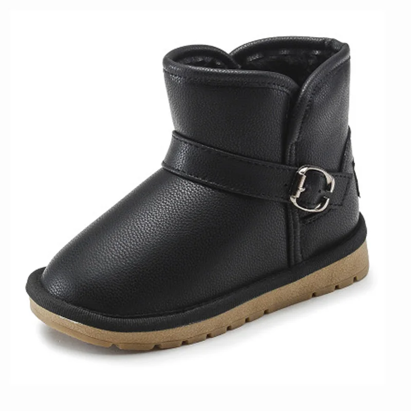 Детские Водонепроницаемые зимние ботинки из искусственной кожи хорошего