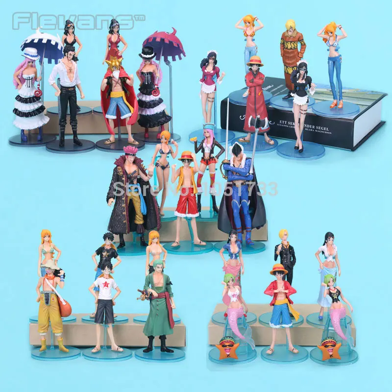 Аниме one piece Луффи Зоро Нами и Робин Mihawk Perona ПВХ Фигурки коллекционные игрушки 6 шт./компл. OPFG402