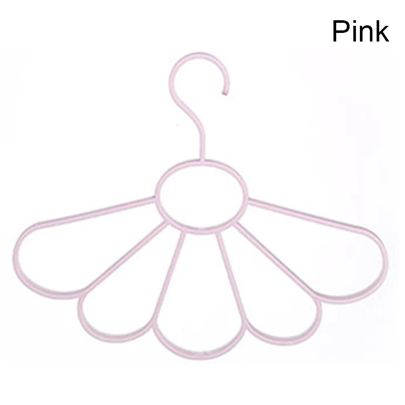 Pink Пластиковая Полка для хранения, Многофункциональная вешалка для хранения, веерообразная стойка, держатель для шарфа, стойки для пояса P7Ding - Цвет: Pink