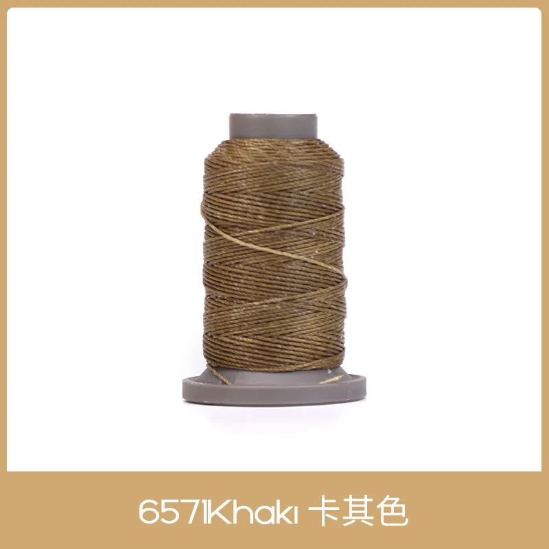 Khaki-1spool WUTA Высокое качество кожа ремесло нитки для ручного шитья 70 метров 0,65 мм DIY кожа полиэстер круглый Вощеная линия кожаный Рабочий шнур - Цвет: Khaki-1spool