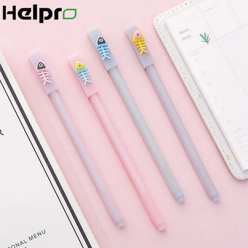 Helpro 1 шт. креативная гелевая ручка с героями мультфильмов Kawaii Fish Bones письменная