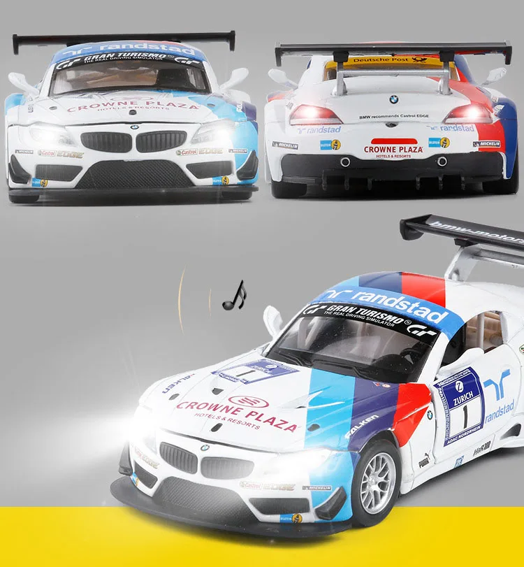 1/32 Z4-GT3, игрушечный автомобиль, модель автомобиля из сплава, детские игрушки, подлинный коллекционный подарок для внедорожника