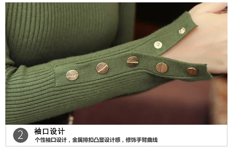 Korean Sweater Women Pullovers Knit Shirt Stretched Slit Button Sleeve Bottoming Tops Spring Autumn 2019 Sueter Mujer C91201 | Женская