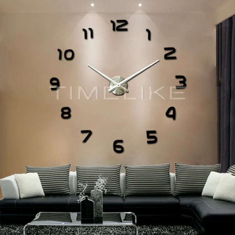 Многоцветный Новые часы настенные часы Horloge 3D DIY акриловые зеркальные наклейки часы украшение для дома гостиная кварцевые иглы - Цвет: Многоцветный
