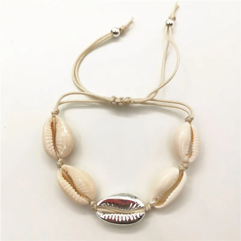 1silver bracelet Модные Белые натуральный Каури оболочки колье Цепочки и ожерелья для Для женщин металлический корпус подвесной Цепочки и ожерелья массивные колье золотой Цвет ювелирные изделия - Окраска металла: 1silver bracelet