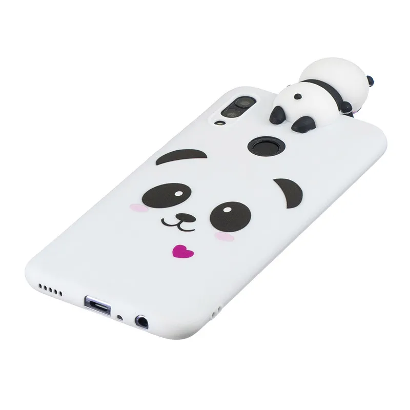 Мягкий Силиконовый ТПУ чехол 3D для Huawei P Smart 2019 Etui Мультяшные чехлы с милой пандой