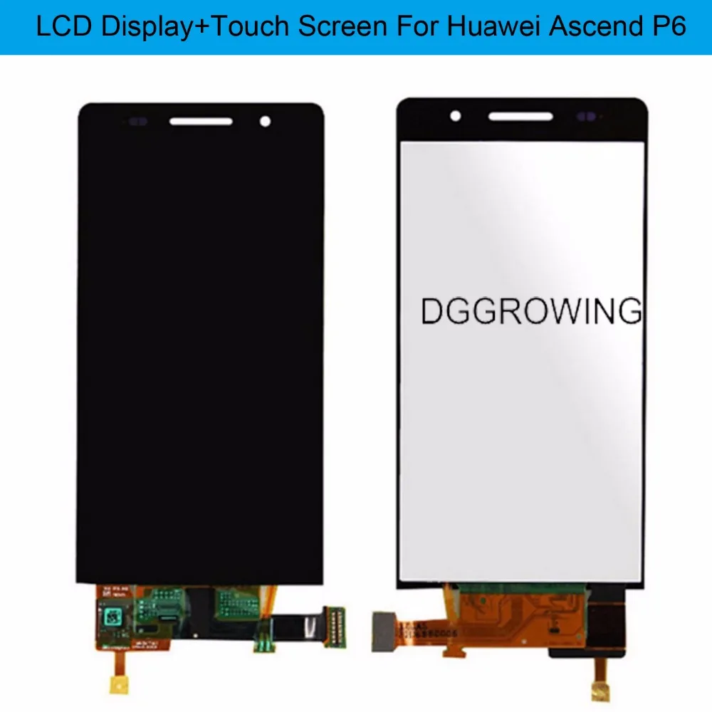 DGGROWING 5 шт./лот 100% абсолютно новые черно белые запасные части для Huawei Ascend P6 LCD с