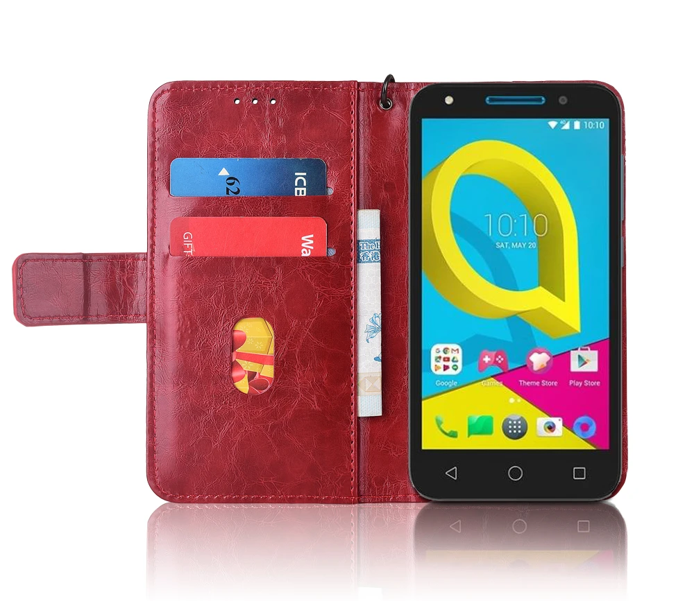 Кожаный чехол-книжка для Alcatel U5 3g 4047D 4047X Fundas с цветочным принтом специальный чехол-бумажник с ремешком TPU чехол