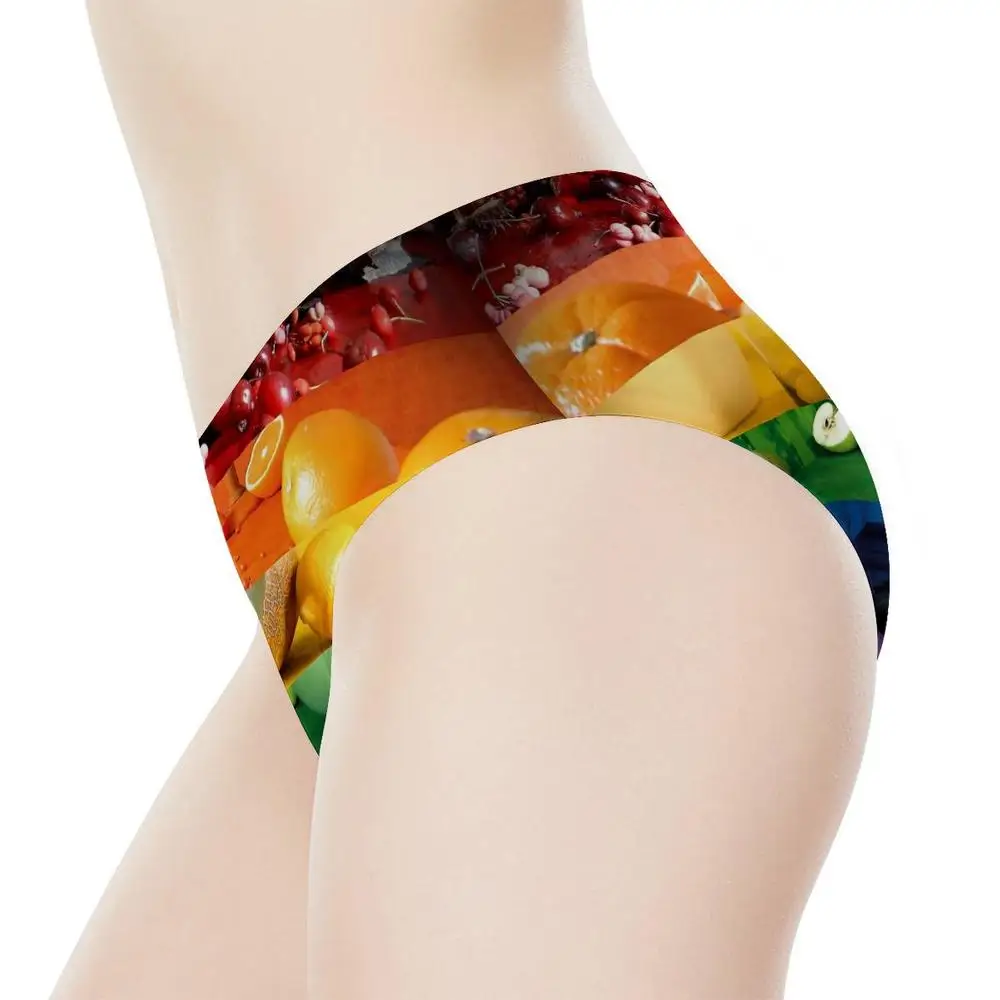 FORUDESIGNS/женское нижнее белье бесшовные хлопковые трусы с 3D рисунком фруктов