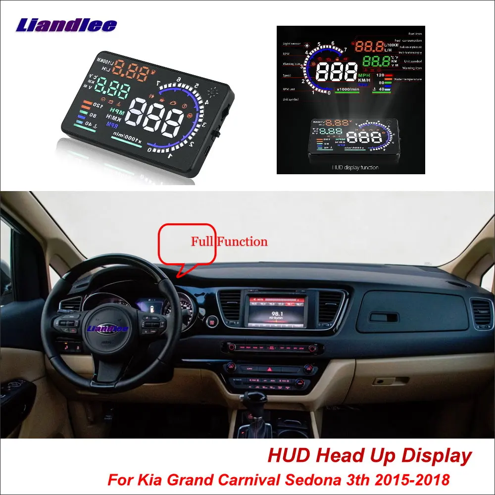 Liandlee автомобильный HUD Дисплей для Kia Grand Carnival Sedona 3th- безопасный вождения экран OBD проектор лобовое стекло