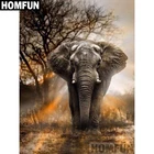 Алмазная живопись HOMFUN A02357 картина Слон на закате, вышивка крестиком из квадратныхкруглых страз, для творчества, домашний декор, подарок