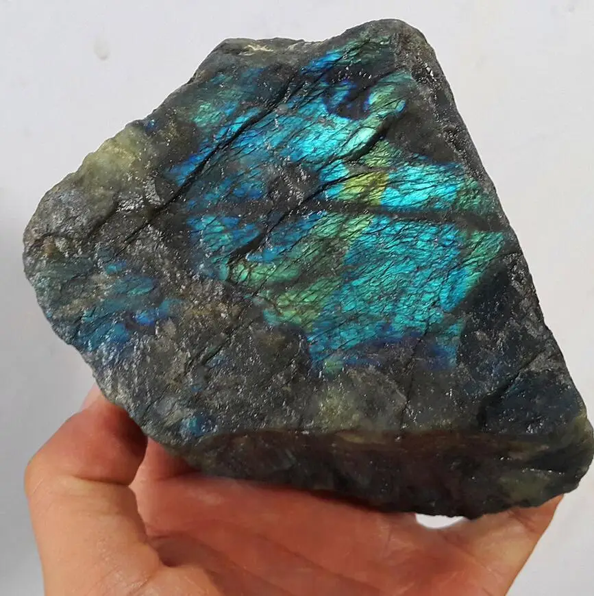 

Натуральный разноцветный синий лабрадорит, 800 г, оригинальная фотография
