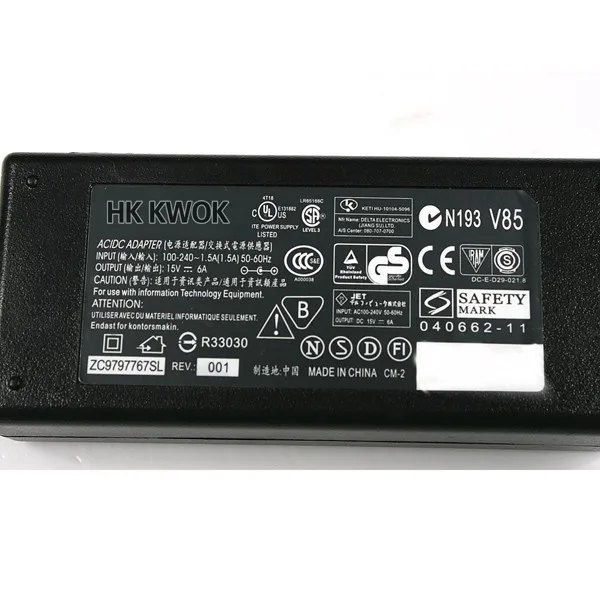 Для ноутбука Toshiba Satellite A100-049 F20 F30 ноутбук зарядное устройство с адаптером переменного тока напряжением 15 Вт 6A 90 Вт 6,3x3,0 мм сети Батарея Питание блок