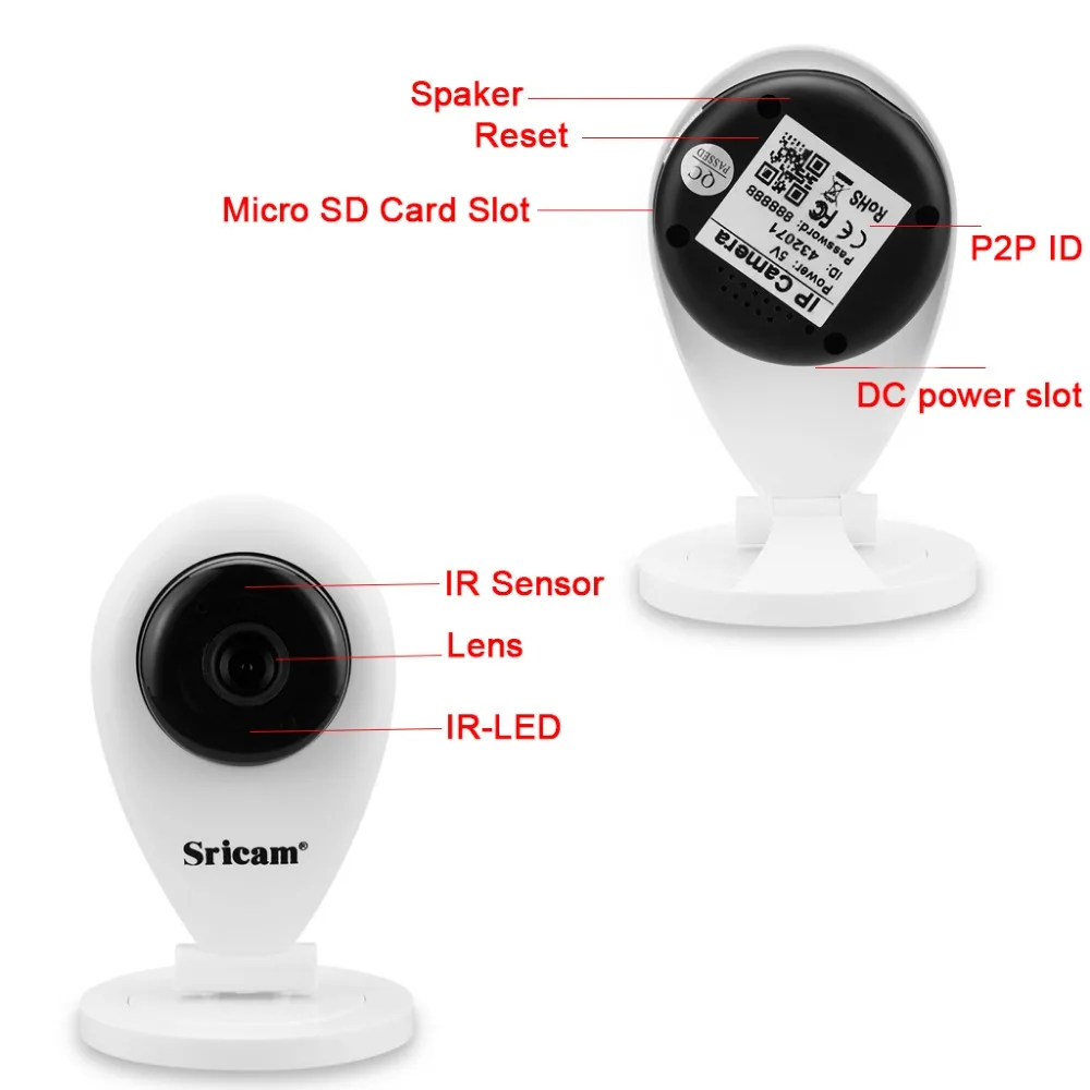 Sricam SP009 SP009A IP Беспроводная камера Мини WiFi HD Diy Kit домашняя сигнализация