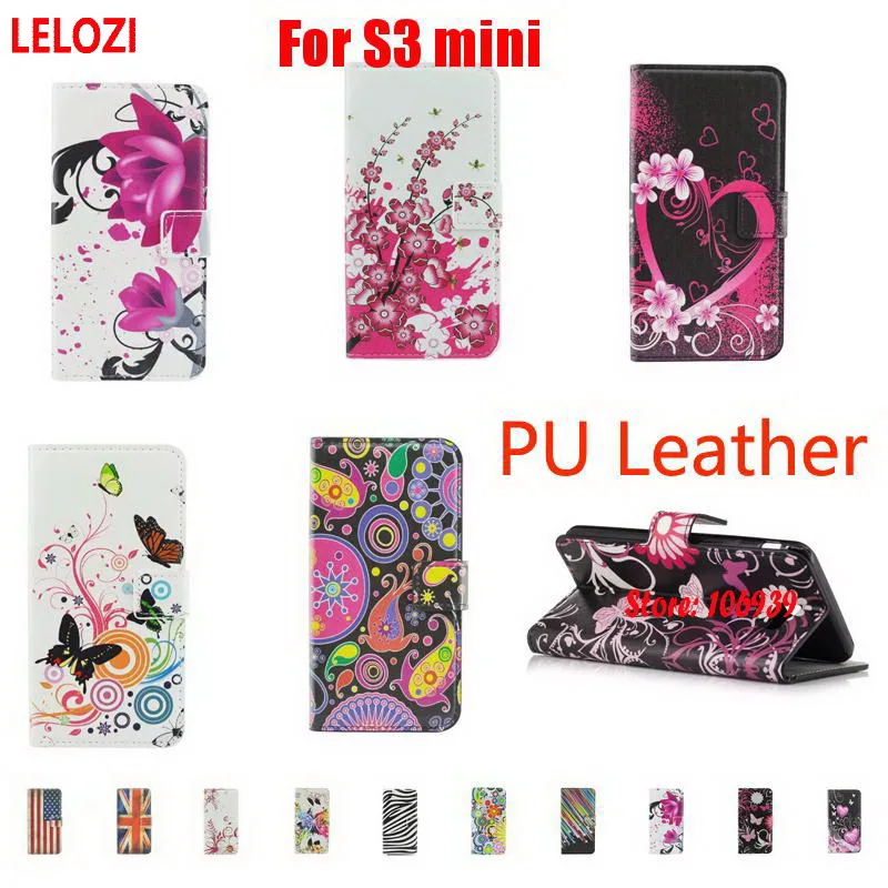 Lelozi окрашенные искусственная кожа бумажник Wallt чехол Cove для Samsung Galaxy S3 Mini S3mini SIII GT