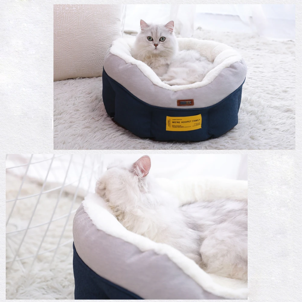 Hoopet, кровать для питомца, согревающая, домашняя корзина для кошек, мягкая, зимняя, теплая, питомник для кошек, щенков, гнездо
