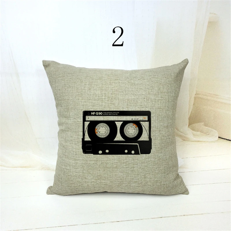 Винтажная простая наволочка из хлопка и льна для стула талии сиденья квадратная