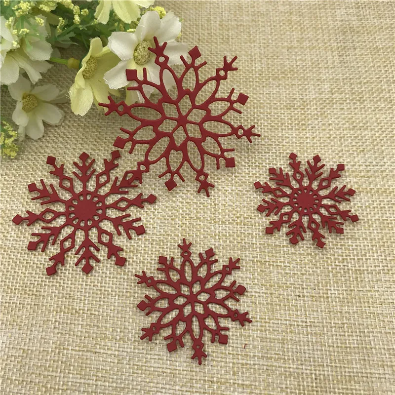4 шт./компл. резки снежинки Рождественские штампы металлические трафареты для DIY