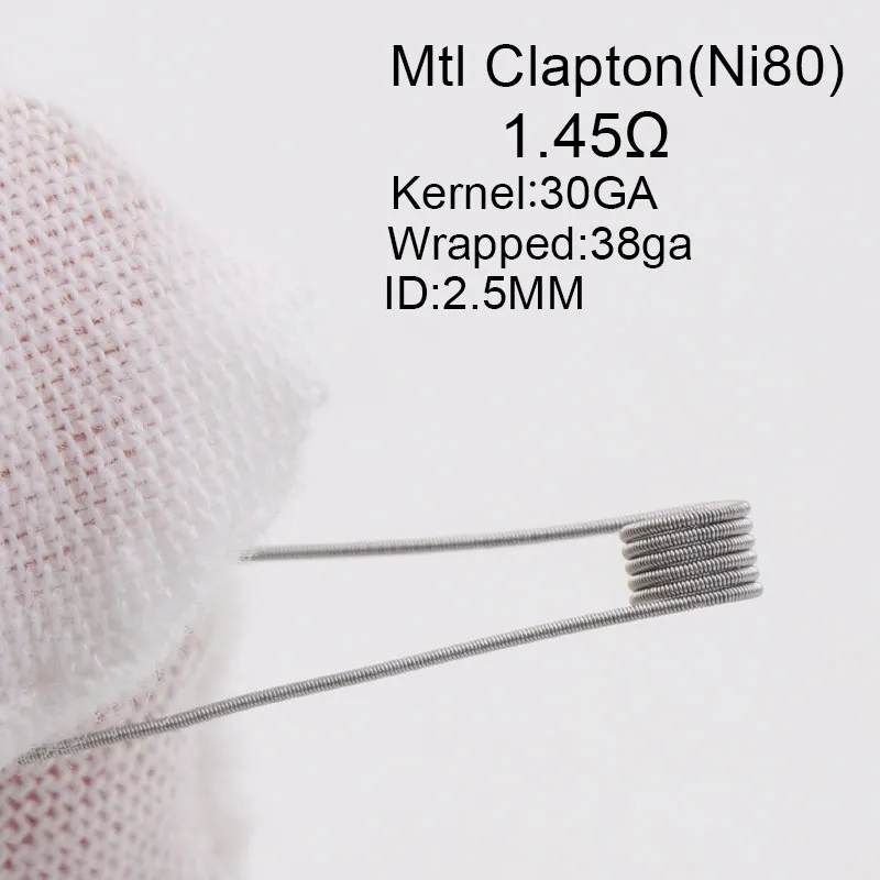 Mtl-Clapton-ni80 50/100 шт XFKM тончайший MTL Fused Clapton с сопротивлением готовые катушки A1 SS316 Ni80 для MTL вейпер RDA RTA танк-Атомайзеры высокое сопротивление - Цвет: Mtl-Clapton-ni80