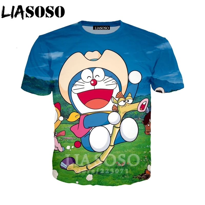 LIASOSO новые летние модные Для мужчин женщин толстовка 3D принт аниме Дораэмон