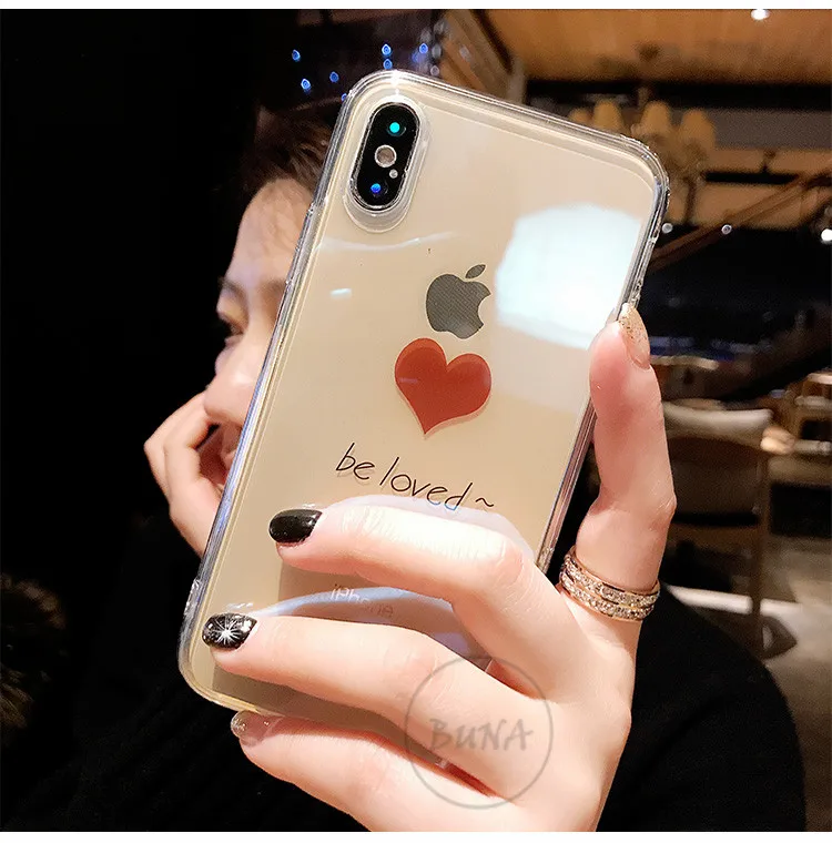 BUNA милый чехол для телефона с сердечками iphone X 7 Чехол 6S 6 8 Plus s Ультратонкий Мягкий