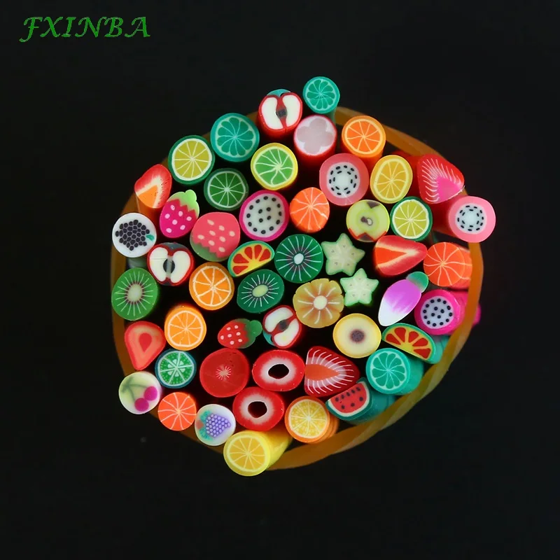 FXINBA 10 шт./лот Fimo фруктовые Ломтики Для слайма/ногти искусство советы глины искусственные фруктовые ломтики палочки Slimes игрушки Lizun DIY