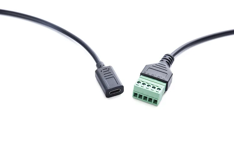 10 шт./лот USB C 3 1 Тип Female до 5 Pin разъем с щит цельный кабельный наконечник адаптер