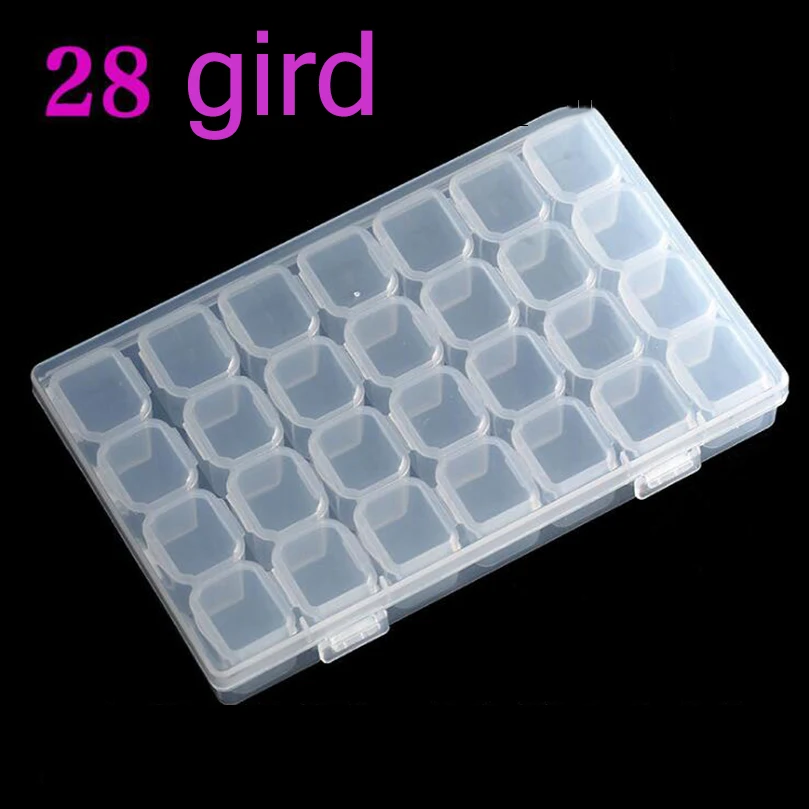 Регулируемый пластиковый ящик для хранения с 28 отделениями 4 цвета коробка
